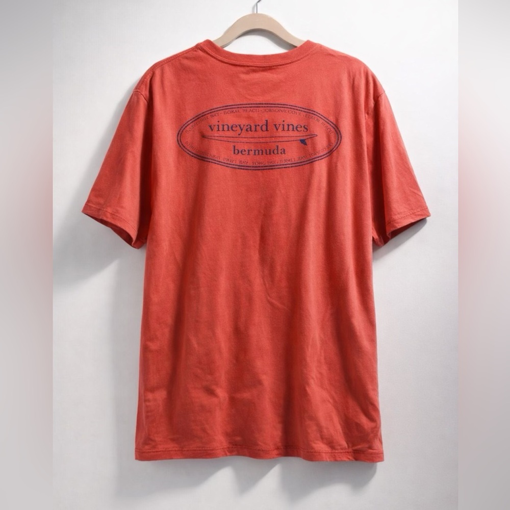 Vineyard Vines Men's Short Sleeve Tee in Coral - Picture 3 of 4